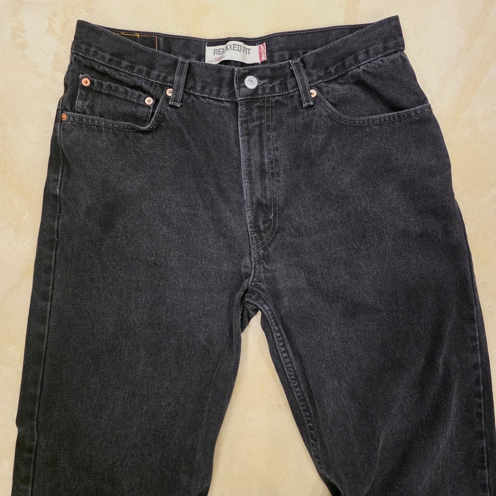 Vintage Levi's 550 Relaxed Fit Black Jeans Mens 34x34 Tapered Leg 00550-0260 Y2K - Picture 2 of 10